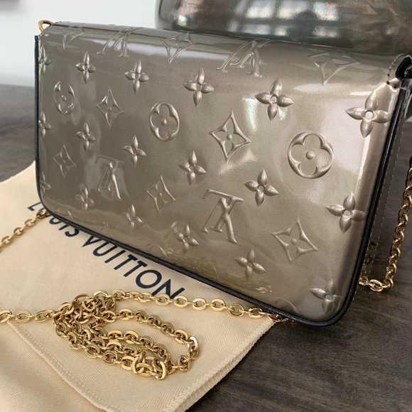 SOLD NEW Louis Vuitton Pochette Felicie Champage Vernis - Picture 12 of 14